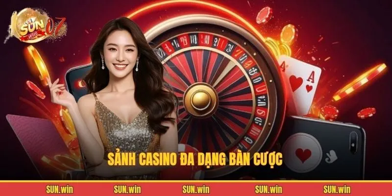 Sảnh Casino đa dạng bàn cược